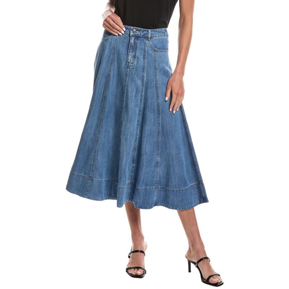 Cinq À Sept Womens  Mathilde Denim Maxi Skirt, Blue